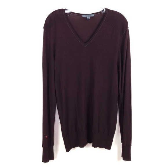 John Varvatos Other - John Varvatos burgundy v-neck 100% merino wool sweater